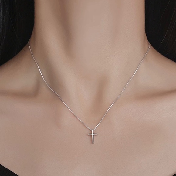 Jewelry - Small cross necklace stainless steel 18 inches long